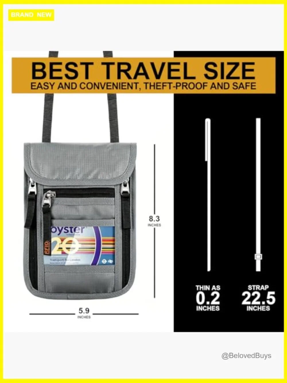 RFID Blocking Travel Neck Wallet Passport Holder Anti-Theft Slim Hidden Pouch